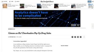 Gimme an Rx! Cheerleaders Pep Up Drug Sales - The New York Times