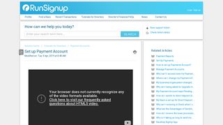 Set up Payment Account : RunSignUp Helpdesk