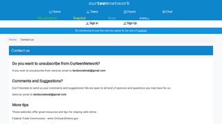 OurteenNetwork: Contact us