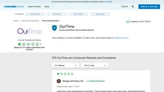 Top 353 Reviews and Complaints about OurTime.com