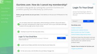 Ourtime.com: How do I cancel my membership? | How-To Guide - GetHuman