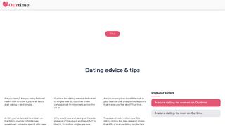 Dating advice & tips - Mature Dating Archives - Ourtime UK