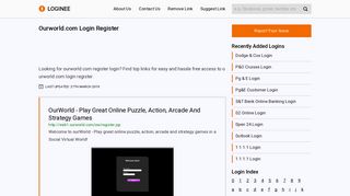 Ourworld.com Login Register