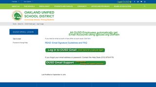 OUSD Email Login / Sign in page - Oakland Unified School District