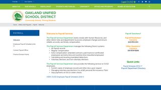 Payroll / Welcome - Oakland Unified School District