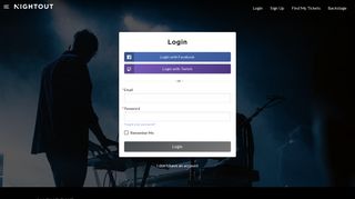 Login - NIGHTOUT | Find Events, Tickets, Artists and Nightlife