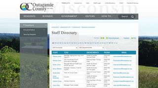 Staff Directory | Outagamie County, WI