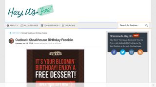 Outback Steakhouse Birthday Freebie - Hey, It's Free!