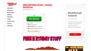 FREE BIRTHDAY STUFF – Outback Steakhouse | Freebie Depot