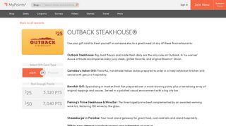 Outback Steakhouse - MyPoints: Your Daily Rewards Program