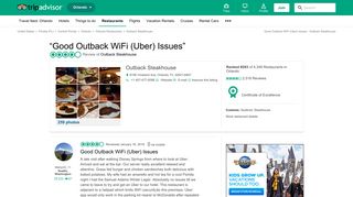 Good Outback WiFi (Uber) Issues - Review of Outback Steakhouse ...