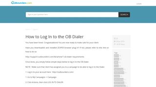 How to Log In to the OB Dialer - Outbounders Support