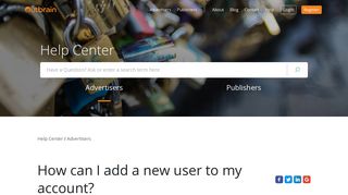 How Can I Add a New User to My Account? | FAQ | Outbrain.com