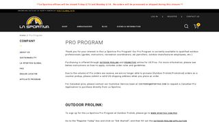 Pro Program - La Sportiva