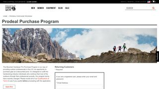 Prodeal Purchase Program | Mountain Hardwear
