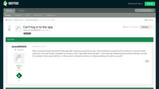 Can't log in to the app - Technical Support - Outfox