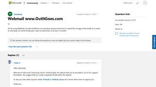 Webmail www.OutItGoes.com - Microsoft Community
