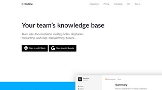 Outline - Team wiki & knowledge base