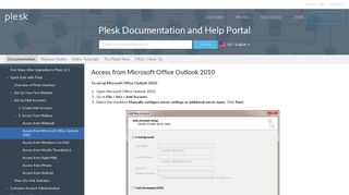 Access from Microsoft Office Outlook 2010 - Plesk Documentation