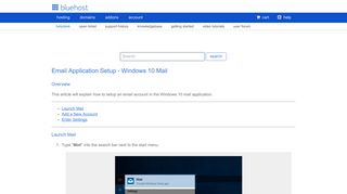 Email Application Setup - Windows 10 Mail