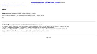Autologin for Outlook 2003 (Exchange account) - MSExchange.org Forums