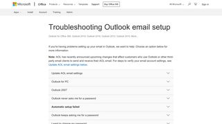 Troubleshooting Outlook email setup - Outlook - Office Support