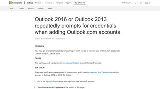 Outlook 2016 or Outlook 2013 repeatedly prompts for credentials ...