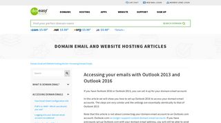 Accessing your emails with Outlook 2013 and Outlook 2016 - Doteasy ...