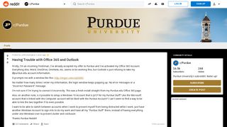 Having Trouble with Office 365 and Outlook : Purdue - Reddit
