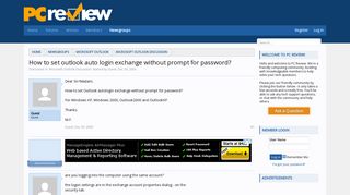 How to set outlook auto login exchange without prompt for password ...