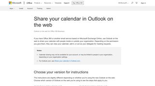 Share your calendar in Outlook on the web - Outlook - Office Support