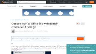 Outlook login to Office 365 with domain credentials first login ...