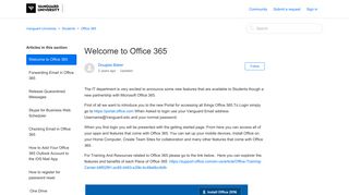 Welcome to Office 365 – Vanguard University