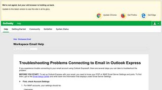 Troubleshooting Problems Connecting to Email in Outlook Express ...
