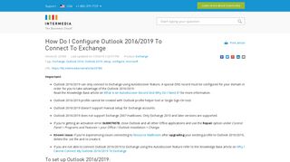 How Do I Configure Outlook 2016/2019 To Connect To Exchange ...