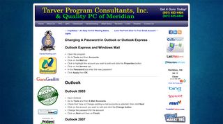 Changing A Password in Outlook or Outlook Express | Tarver Program ...