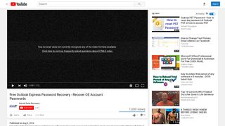 Free Outlook Express Password Recovery - Recover OE ... - YouTube
