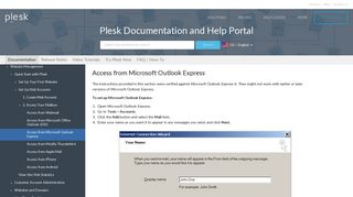 Access from Microsoft Outlook Express - Plesk Documentation