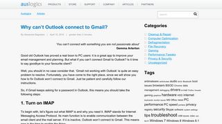 Why won't Outlook connect to Gmail and send emails? - Auslogics