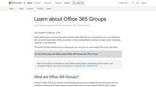 Learn about Office 365 Groups - Office Support