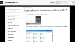 Configuring Exchange Manually in Outlook (Exchange 2010) | Vuzion ...