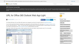 URL for Office 365 Outlook Web App Light – MPN Technical Journey ...
