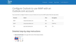 How to configure Outlook to use IMAP with an Outlook.com account