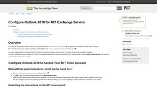 Configure Outlook 2010 for MIT Exchange Service - IS&T ...