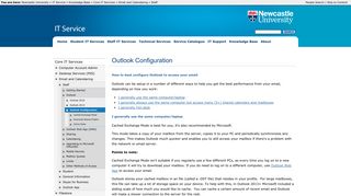 Outlook Configuration; IT Service; Newcastle University