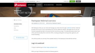 Rackspace Webmail overview - Rackspace Support