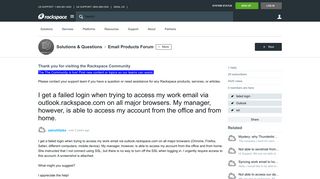 I get a failed login when trying to access my work email via ...