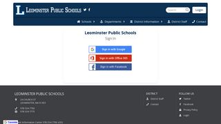 Login - Leominster Public Schools