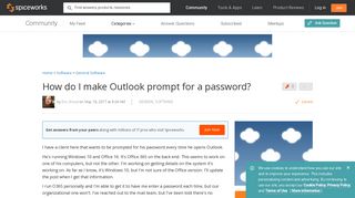 [SOLVED] How do I make Outlook prompt for a password? - General ...