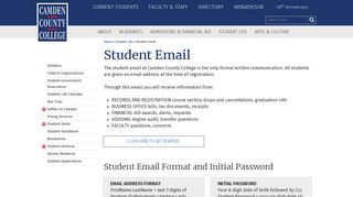 Student Email - Camden County College